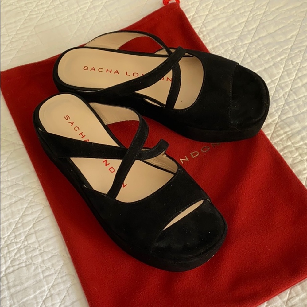 Sacha London Black Platform Sandal Size 7.5